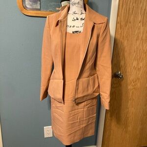 Chic Women's coral Blazer and shift dress Set